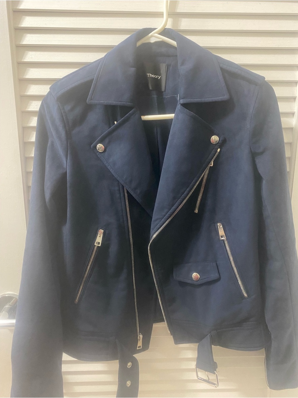 Faux suede moto jacket